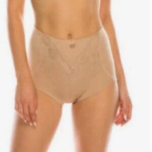 Hi Waist Microfiber Full Cover Brief / Beige/ XLarge